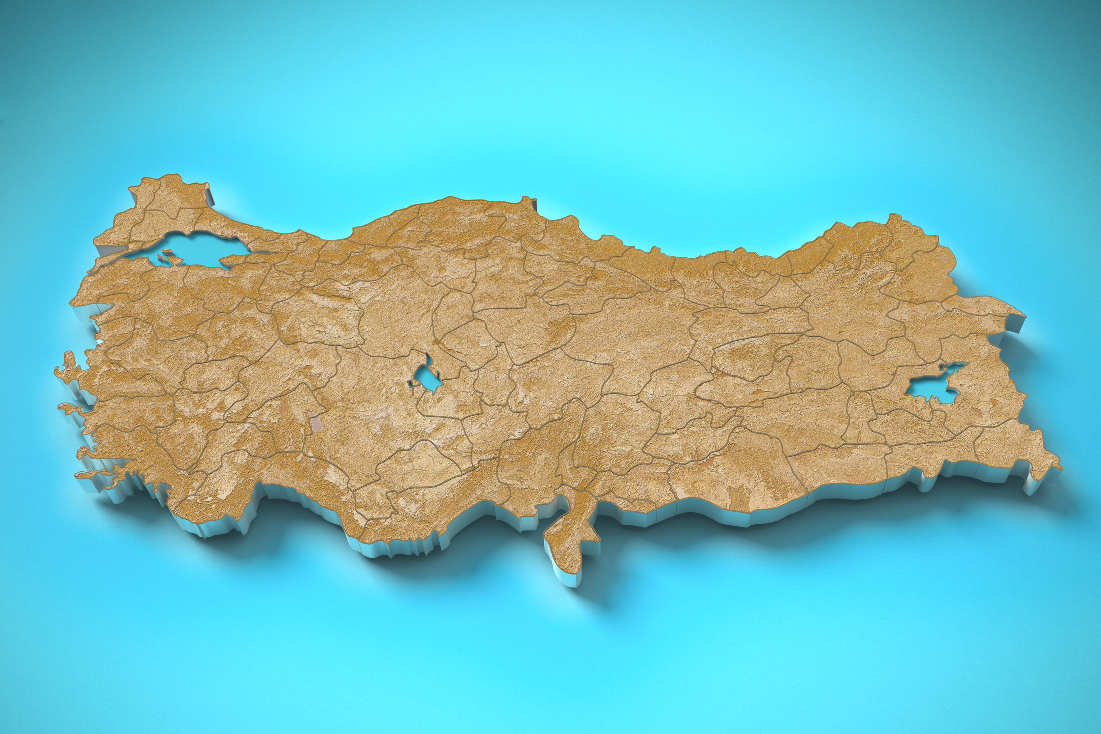 Turkey topography map